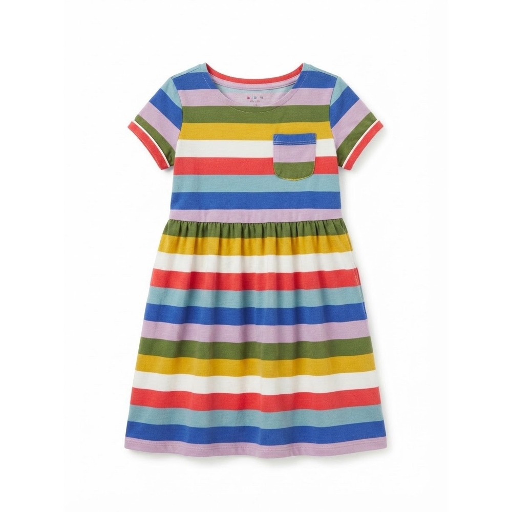 mini boden girls 6-7 dress Colorful Designer Cotton Cute Stretch Knee Length